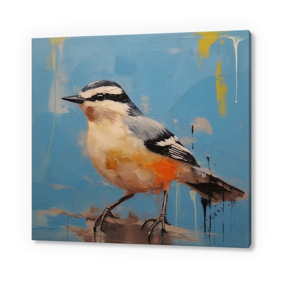 Cute Blue Tit Bird Print Birds Wall Art Bird Lover Gift Nature Wall Hanging Avian Wall Decor Handmade Bird Art Fast Turnaround