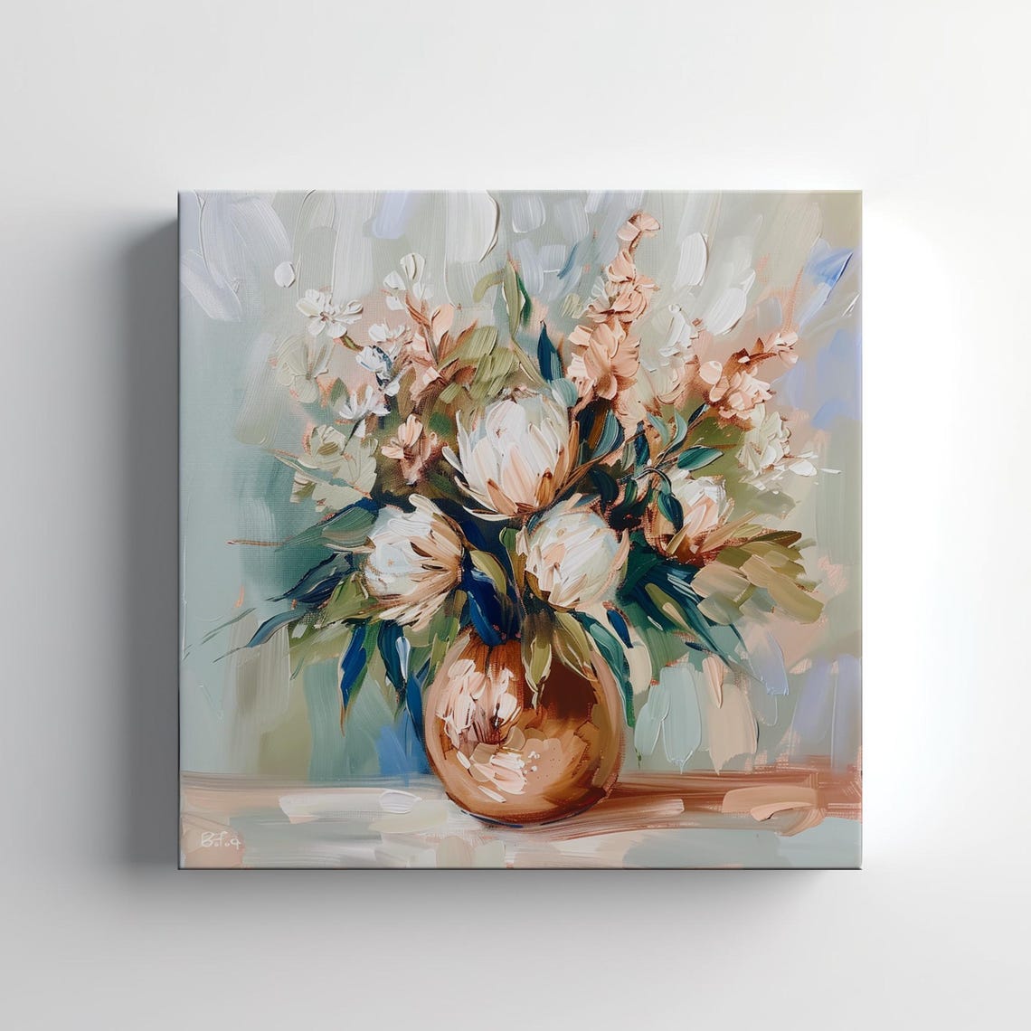 Beautiful Bouquet Of Flowers Vintage Oil Painting Style Print Wall Hanging Living Room Decor Modern Design Pastel Floral Art Print - Image 4