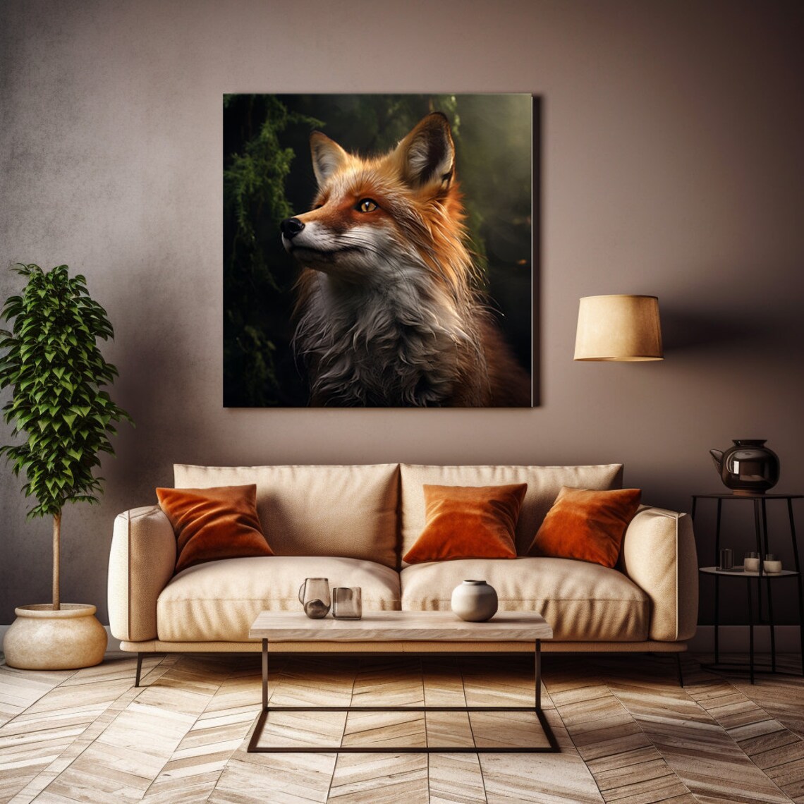 Red Fox In The Forest, Wildlife Wall Art Print - Image 2