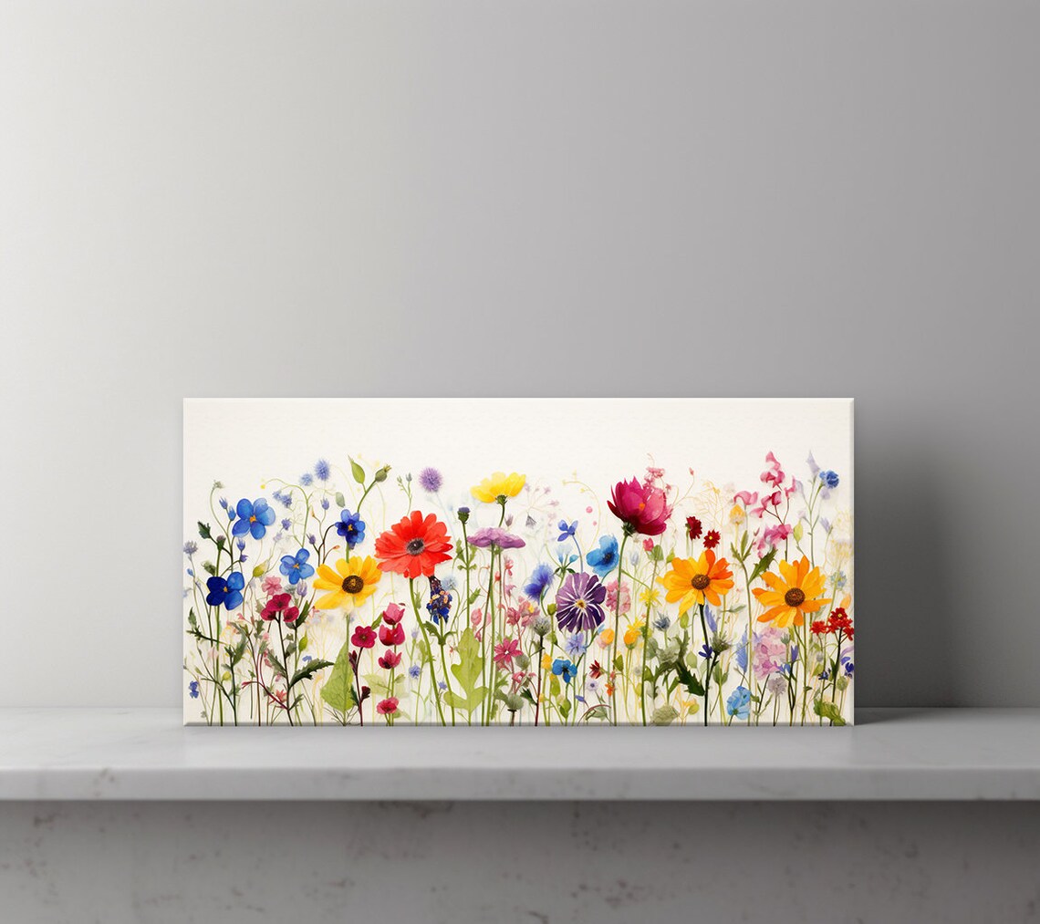 Spring Wildflower Meadow Watercolor Floral Art Print - Image 4