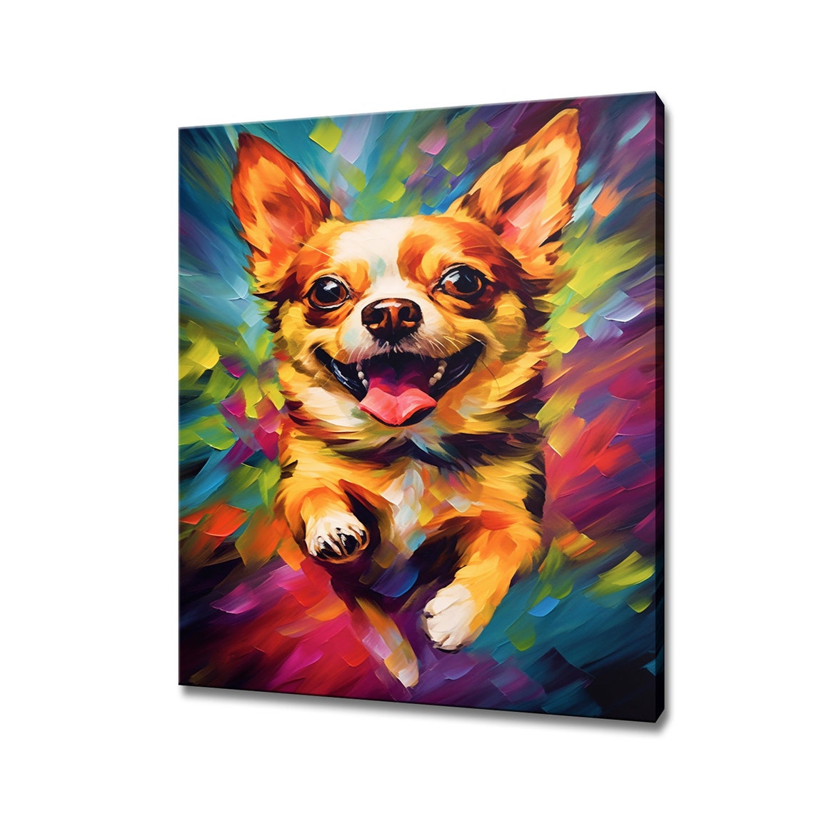 Chihuahua Dog Animal Print Colourful Dog Portrait Painting Print Gift For Chihuahua Dog Lover Animal Dog Wall Decor I Dog Print