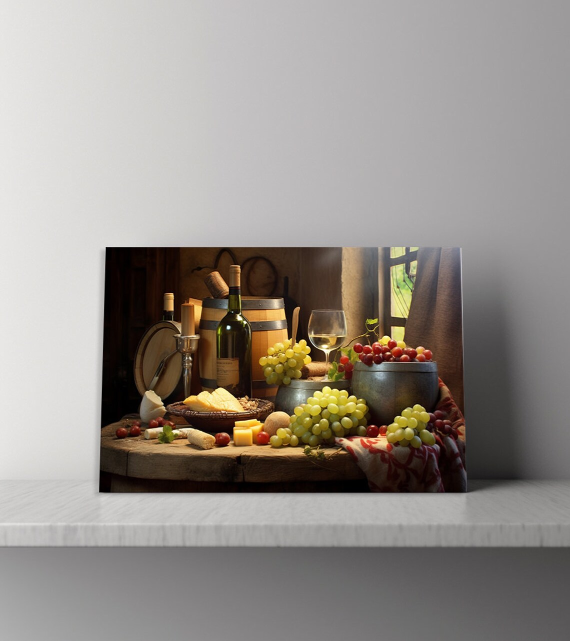 Vintage Tuscany Winery Wine And Grapes Art Print - Image 2