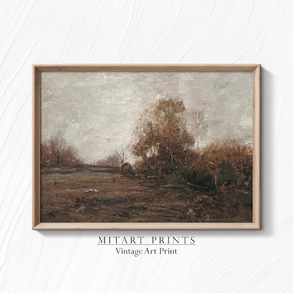 Rustic Vintage Autumn Landscape Art Print
