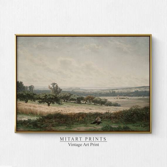 Country Oil Painting Farmhouse Wall Art Print