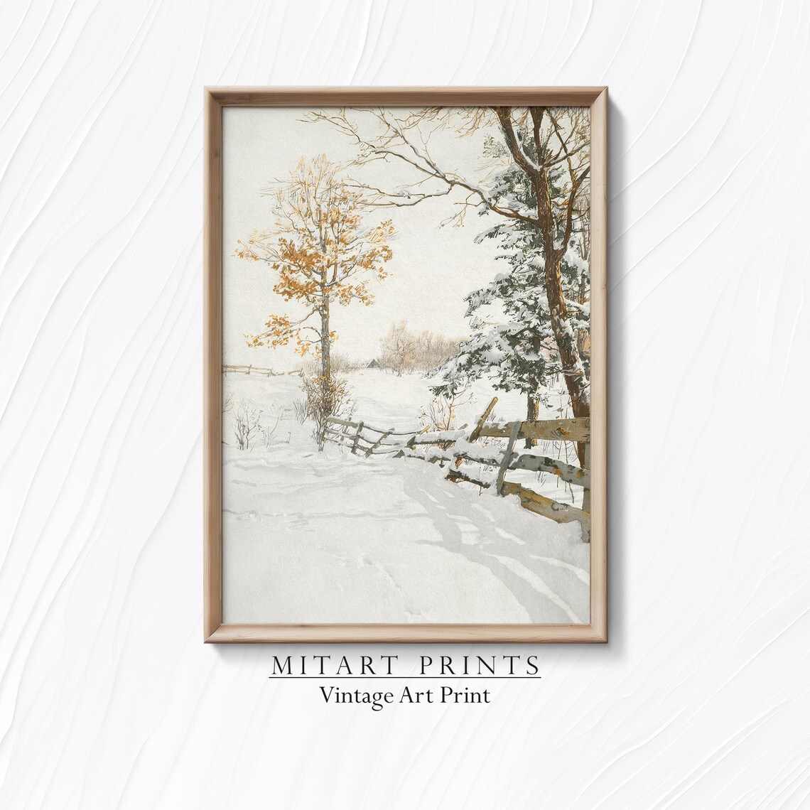 Winter Landscape Vintage Landscape Art Print