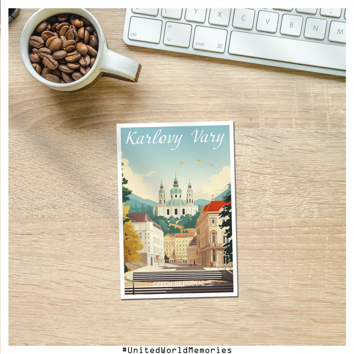 Karlovy Vary Czech Republic Spa Town Church Retro Travel Poster - Image 4