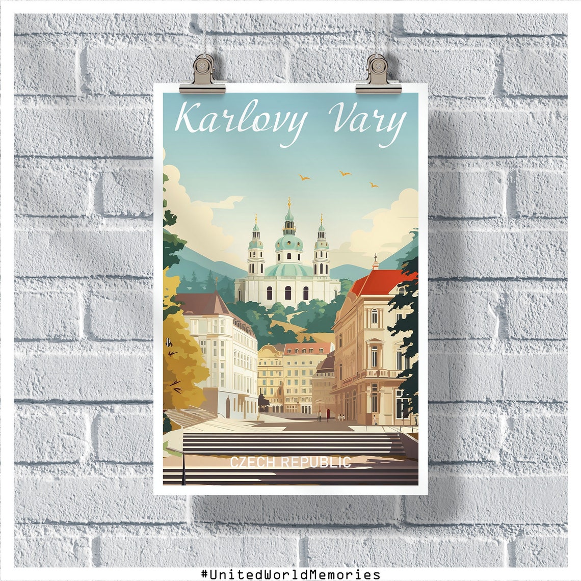 Karlovy Vary Travel Poster Czechia Poster Karlovy Vary Wall Art Karlovy Vary Gift Czechia Vintage Poster Czech Republic Poster