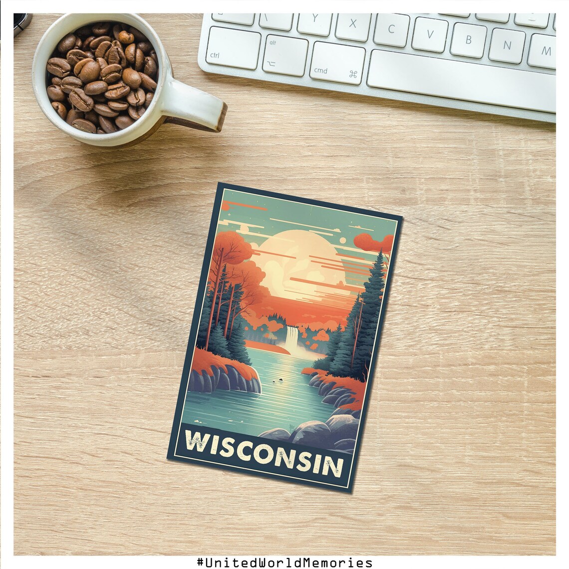 Wisconsin Vintage Travel Poster, Retro Wall Decor - Image 3
