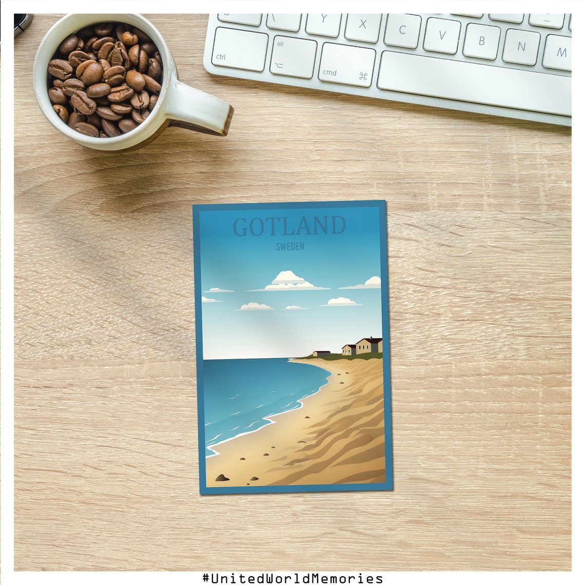 Gotland Sweden Tofta Sandy Beach Summer Minimal Travel Poster - Image 4