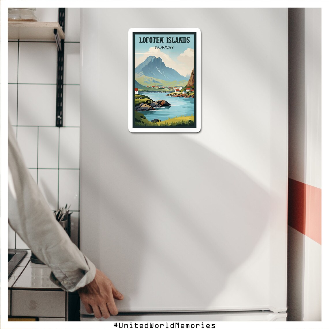 Lofoten Islands Norway Fishing Village Fjord Vintage Travel Poster - Image 3