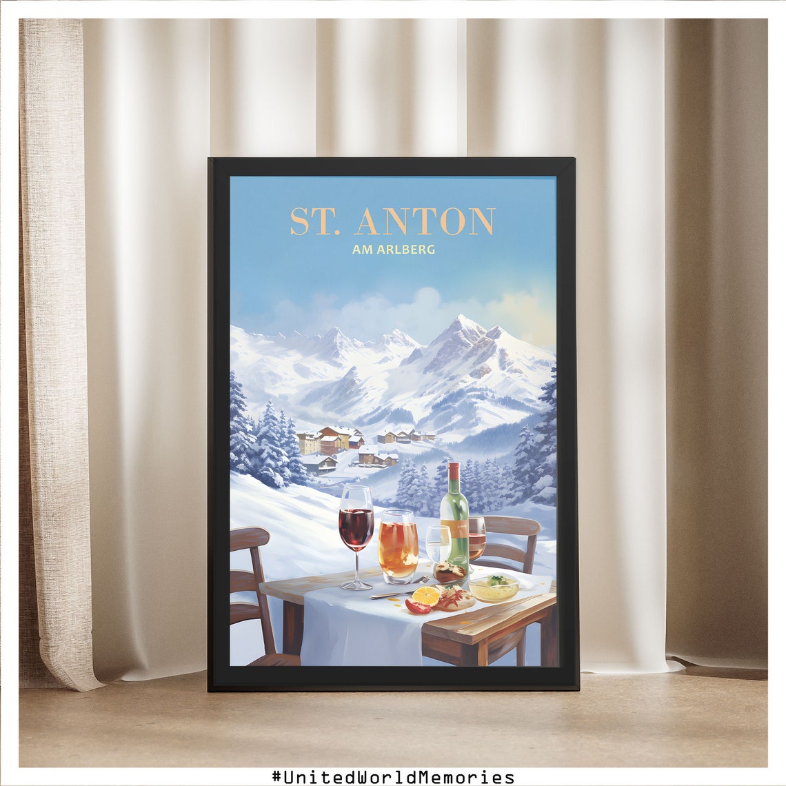 St Anton Austria Am Arlberg Apres Ski Wine Alpine Retreat Poster - Image 5