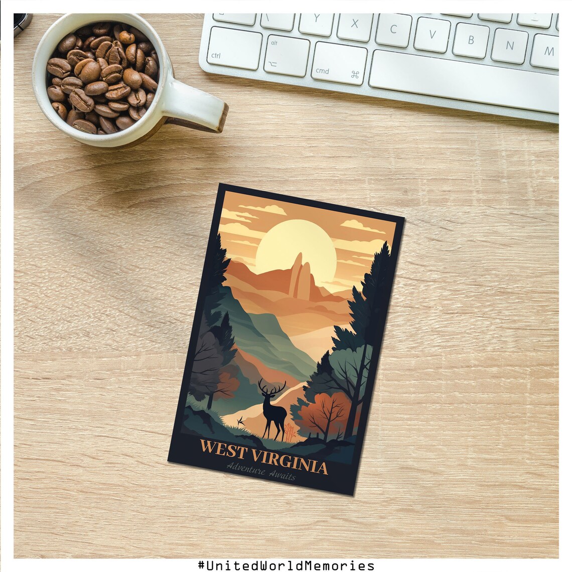 West Virginia Vintage Travel Poster, Adventure Print - Image 3