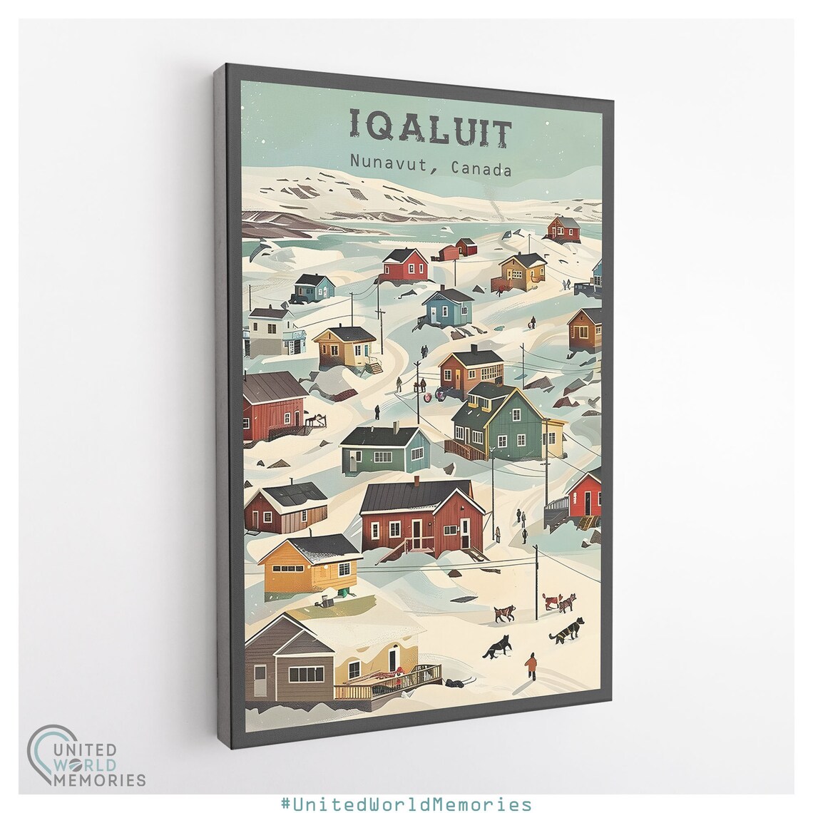 Iqaluit Nunavut Canada Snowy Village Sled Dogs Arctic Town Poster - Image 3