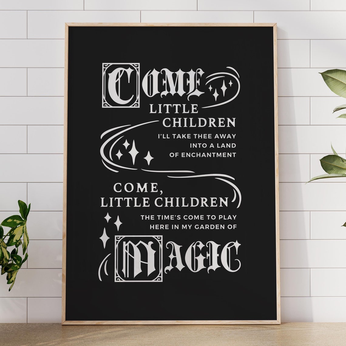 Come Little Children Magic Witchy Halloween Gothic Decor Sign Poster - Image 3