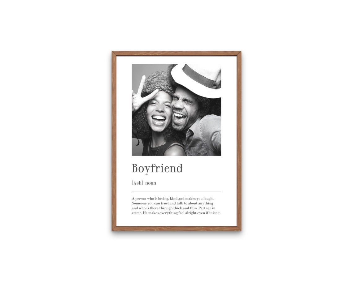 Boyfriend Definition Liam Personalised Couple Photo Gift Print - Image 3