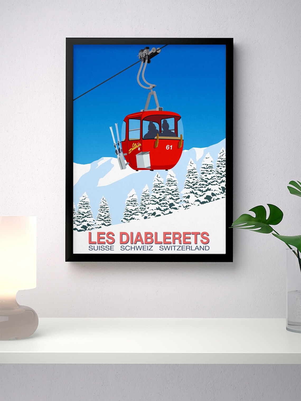 Les Diablerets Ski Resort Travel Poster - Image 4