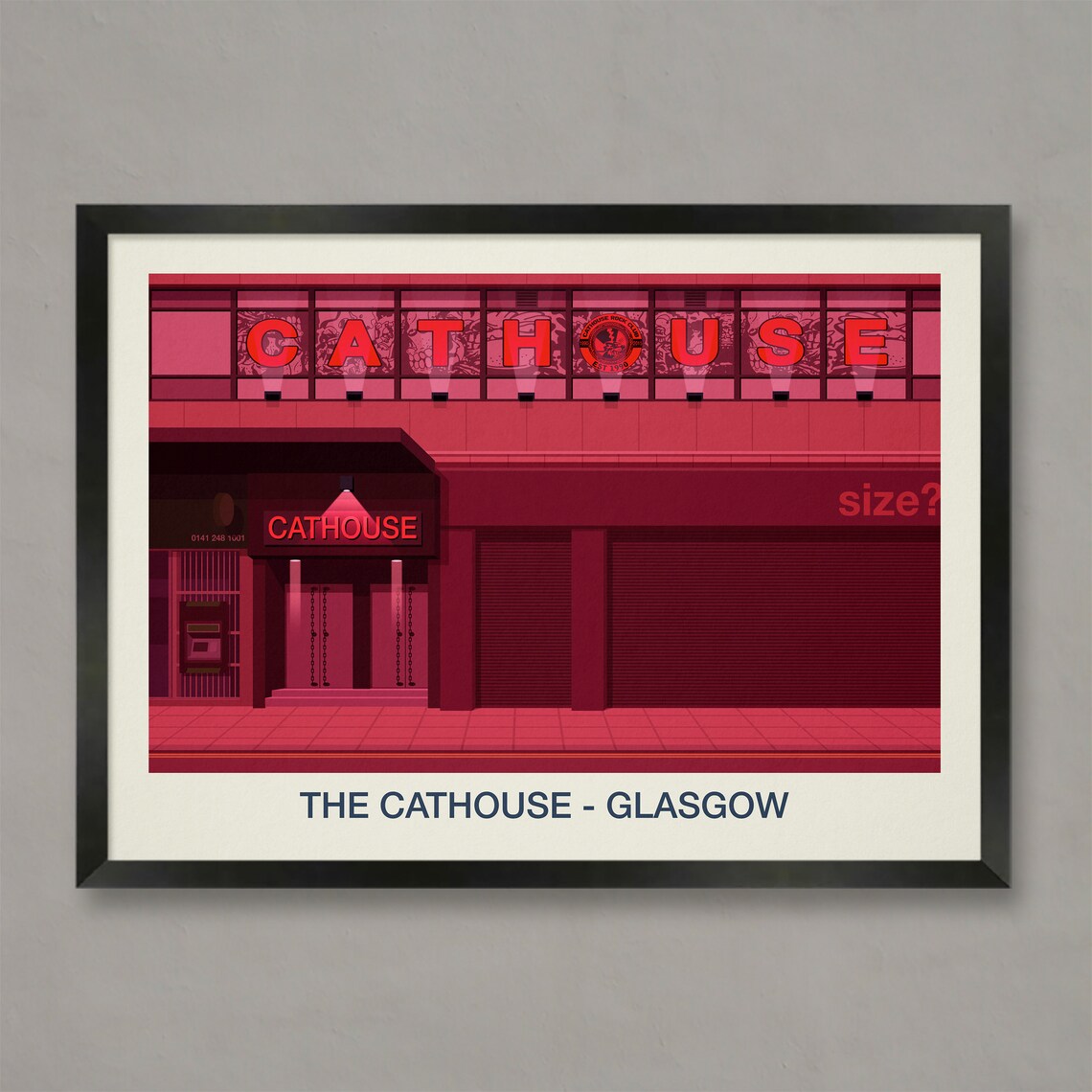 The Cathouse Venue Art Print, Rock Club Poster