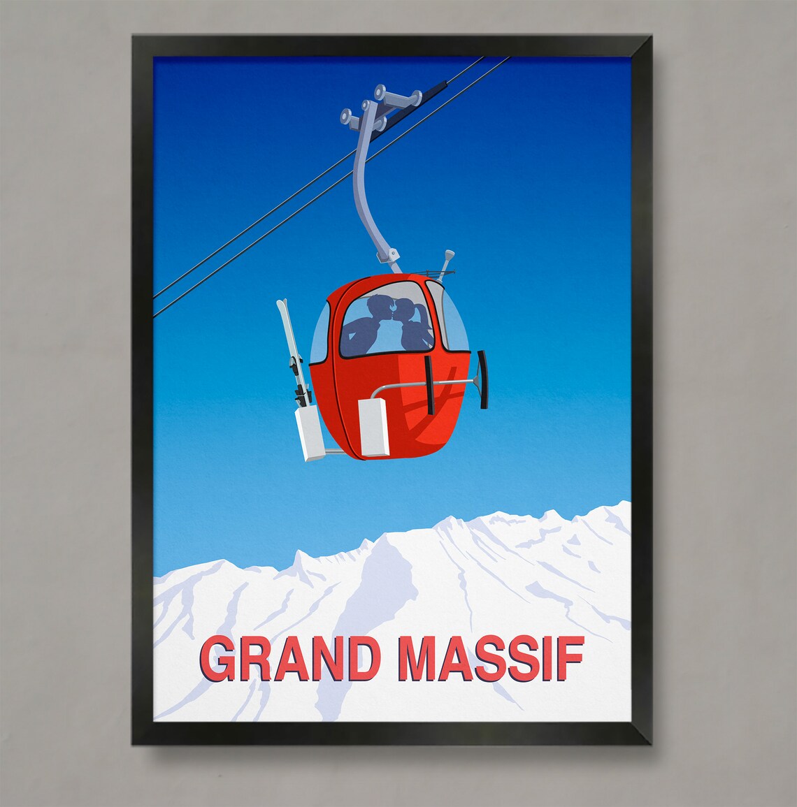 Banff Ski Resort Poster, Ski Travel Poster