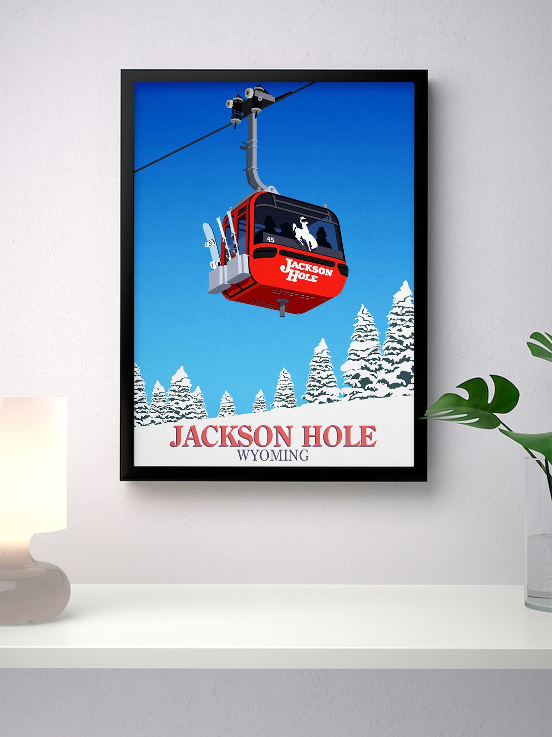 Jackson Hole Bridger Gondola Ski Resort Travel Poster - Image 4