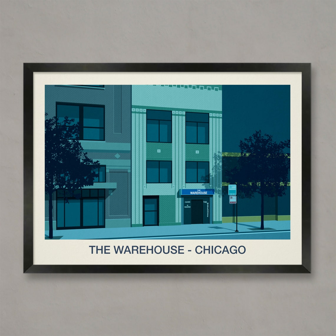 The Warehouse Chicago Nightclub Venue Illustration Art Poster