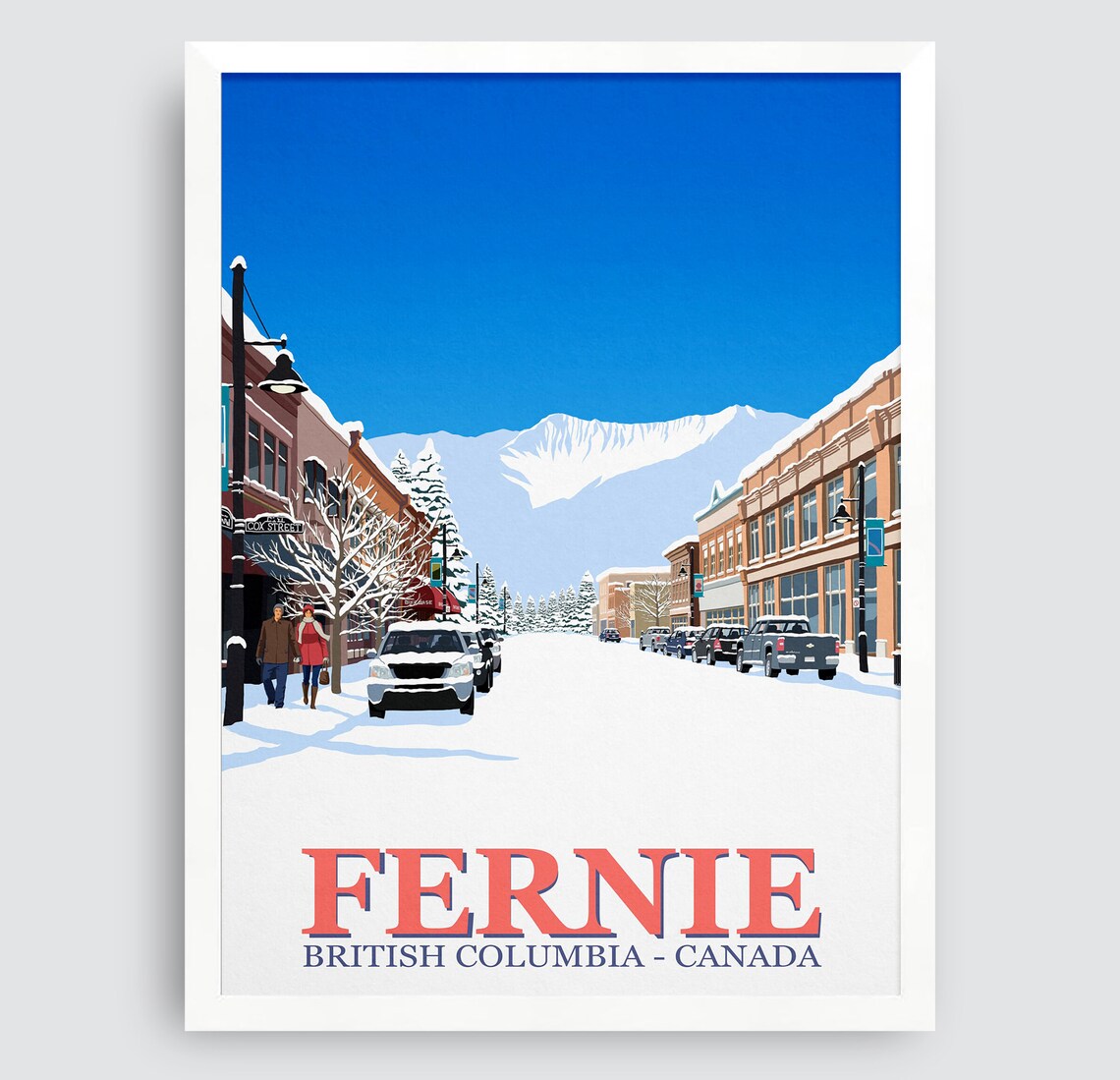 Fernie Ski Resort Travel Poster, Ski Print - Image 3