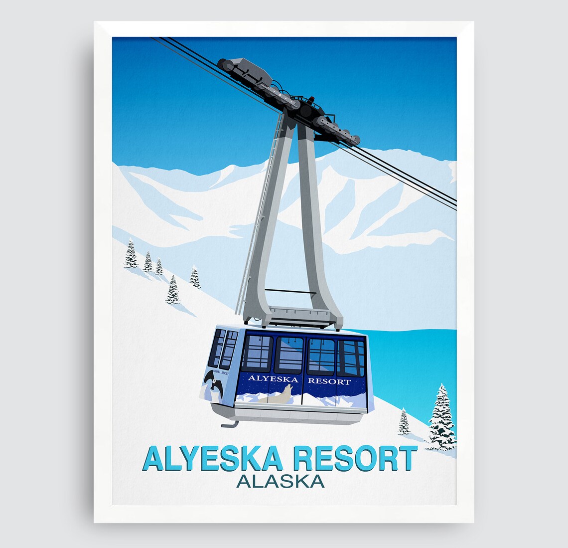 Alyeska Ski Resort in Alaska Travel Poster - Image 3