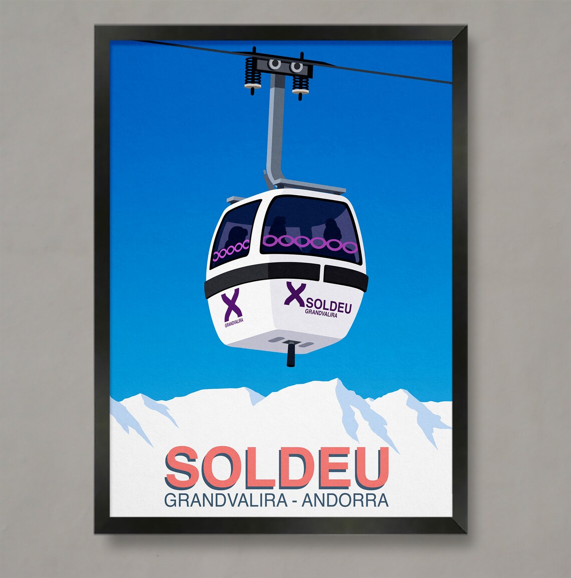 Soldeu Ski Resort Travel Poster, Ski Gifts
