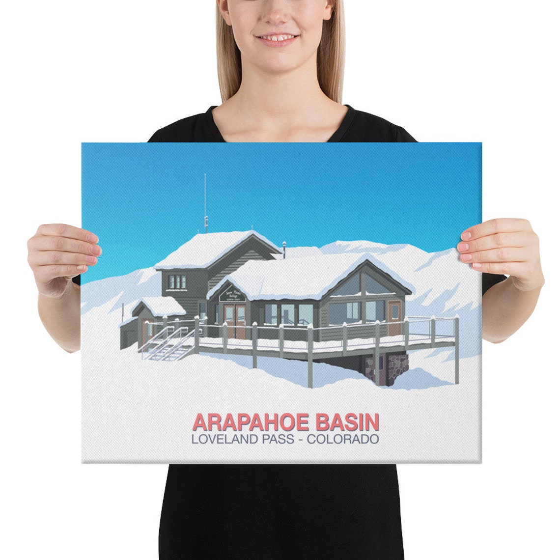 Arapahoe Basin Snow Plume Refuge Lodge Colorado Retro Ski Poster - Image 4