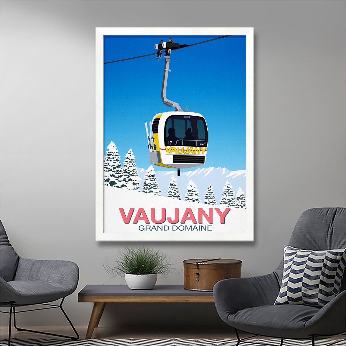 Vaujany Vintage Gondola Travel Poster - Image 2