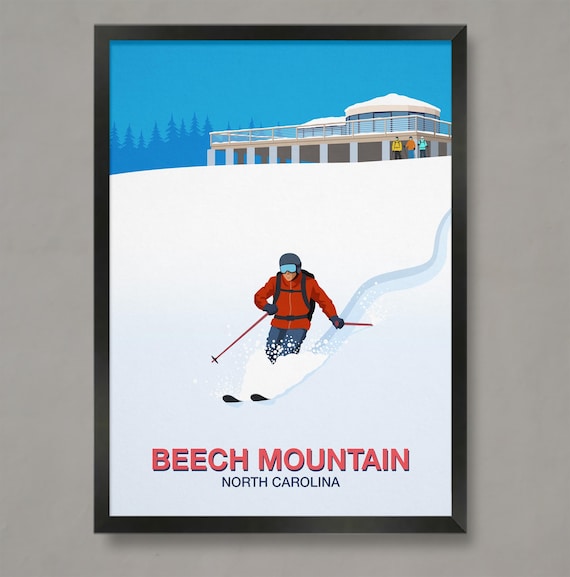Beech Mountain Ski Poster Ski Resort Poster Ski Print Ski Gifts Ski Poster Beech Mountain Ski Resort Beech Mountain Skiing Poster