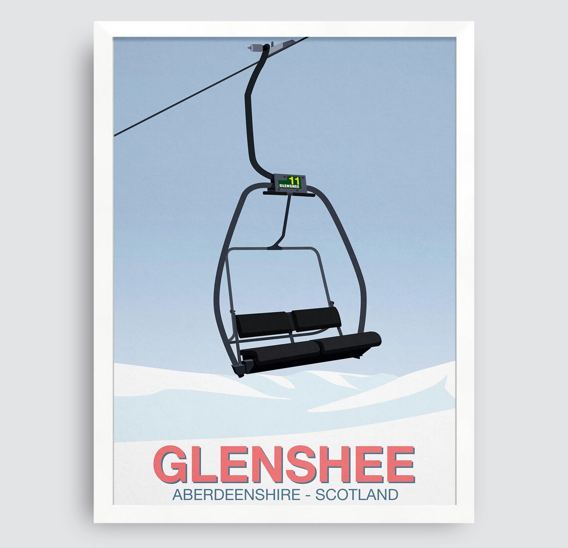 Glenshee Ski Resort Travel Poster, Ski Resort Art Print - Image 3