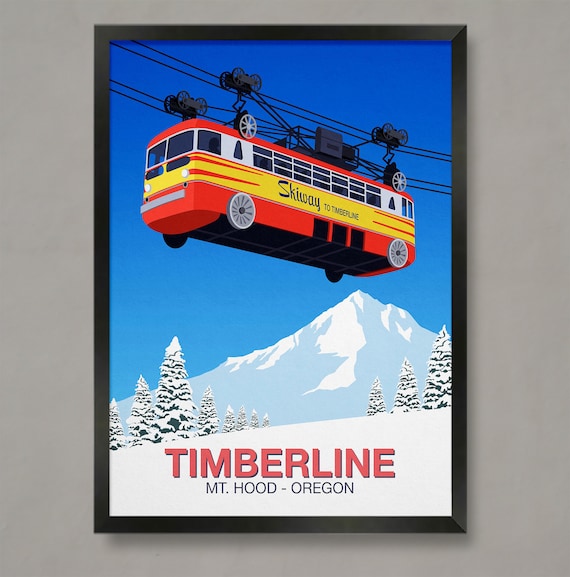 Timberline Ski Resort Travel Poster, Ski Gifts