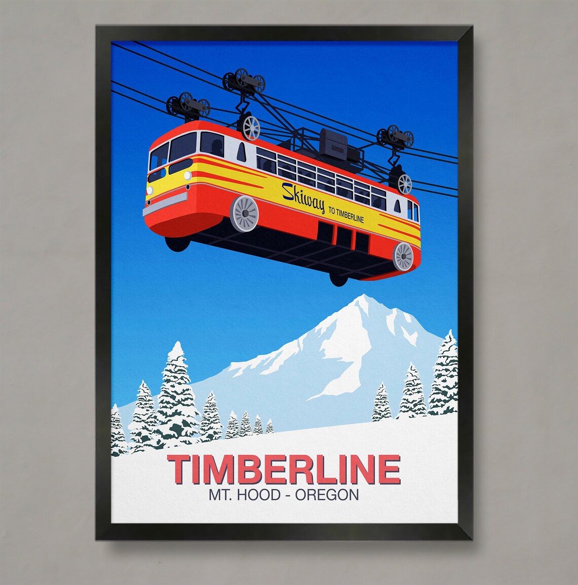 Timberline Ski Resort Travel Poster, Ski Gifts