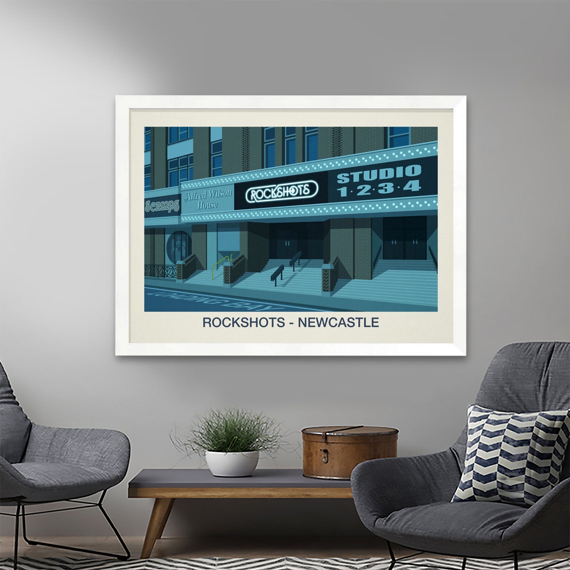 Rockshots Newcastle Nightclub Neon Sign Studio Venue Wall Art - Image 2