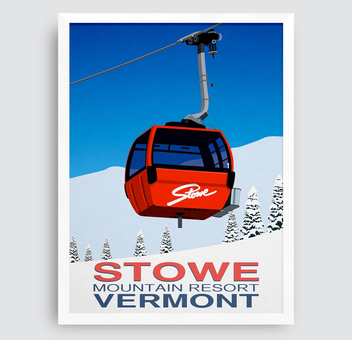 Stowe Ski Resort Travel Poster, Ski Gifts - Image 3