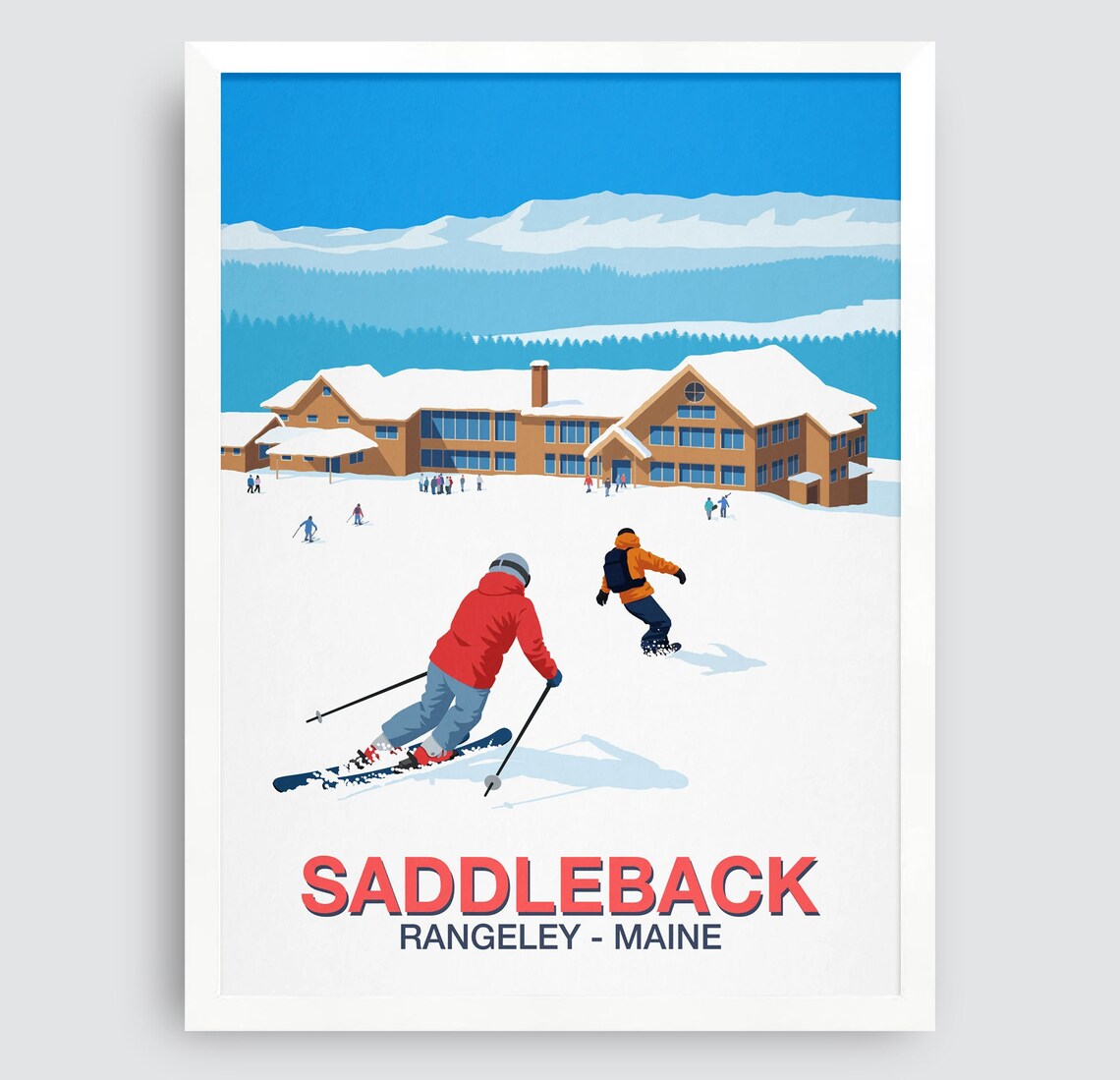 Saddleback Ski Resort Travel Poster, Ski Resort Print - Image 3