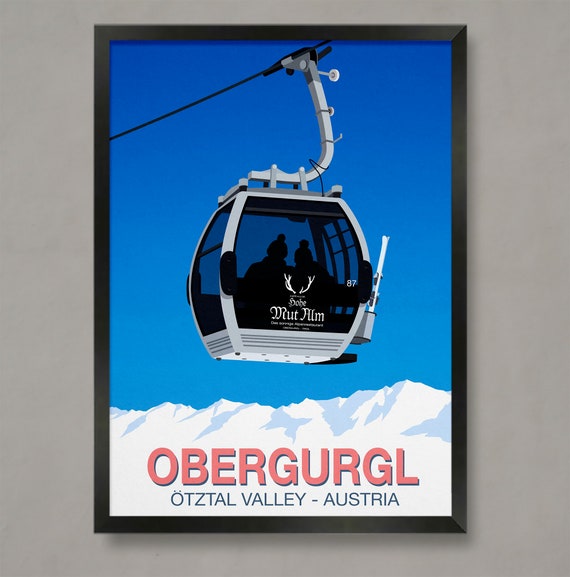 Obergurgl Ski Poster Ski Resort Poster Ski Print Snowboard Poster Ski Gifts Ski Poster