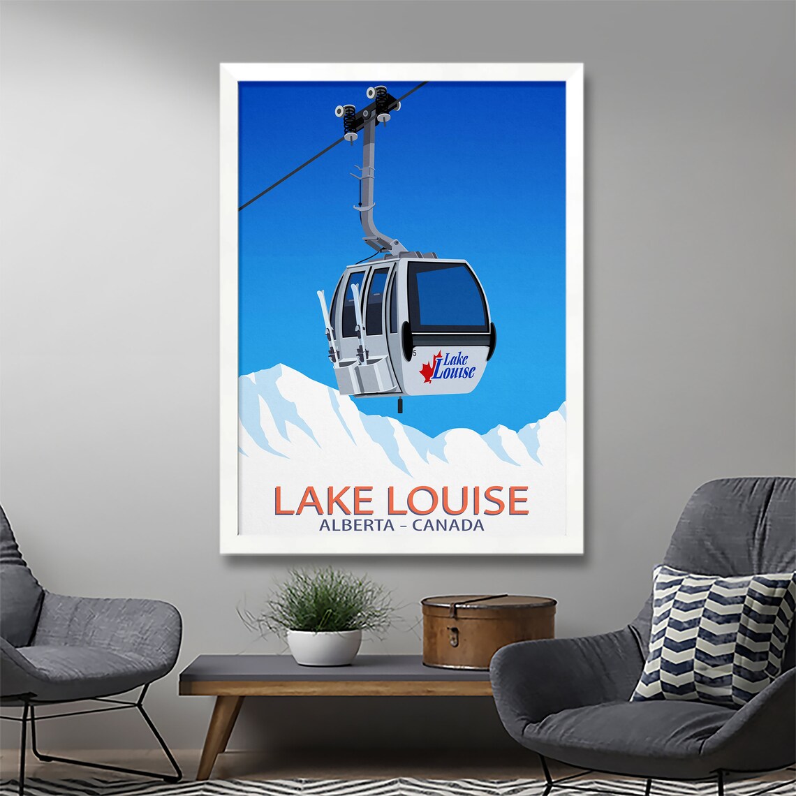 Lake Louise Ski Resort Travel Poster, Ski Gifts - Image 2