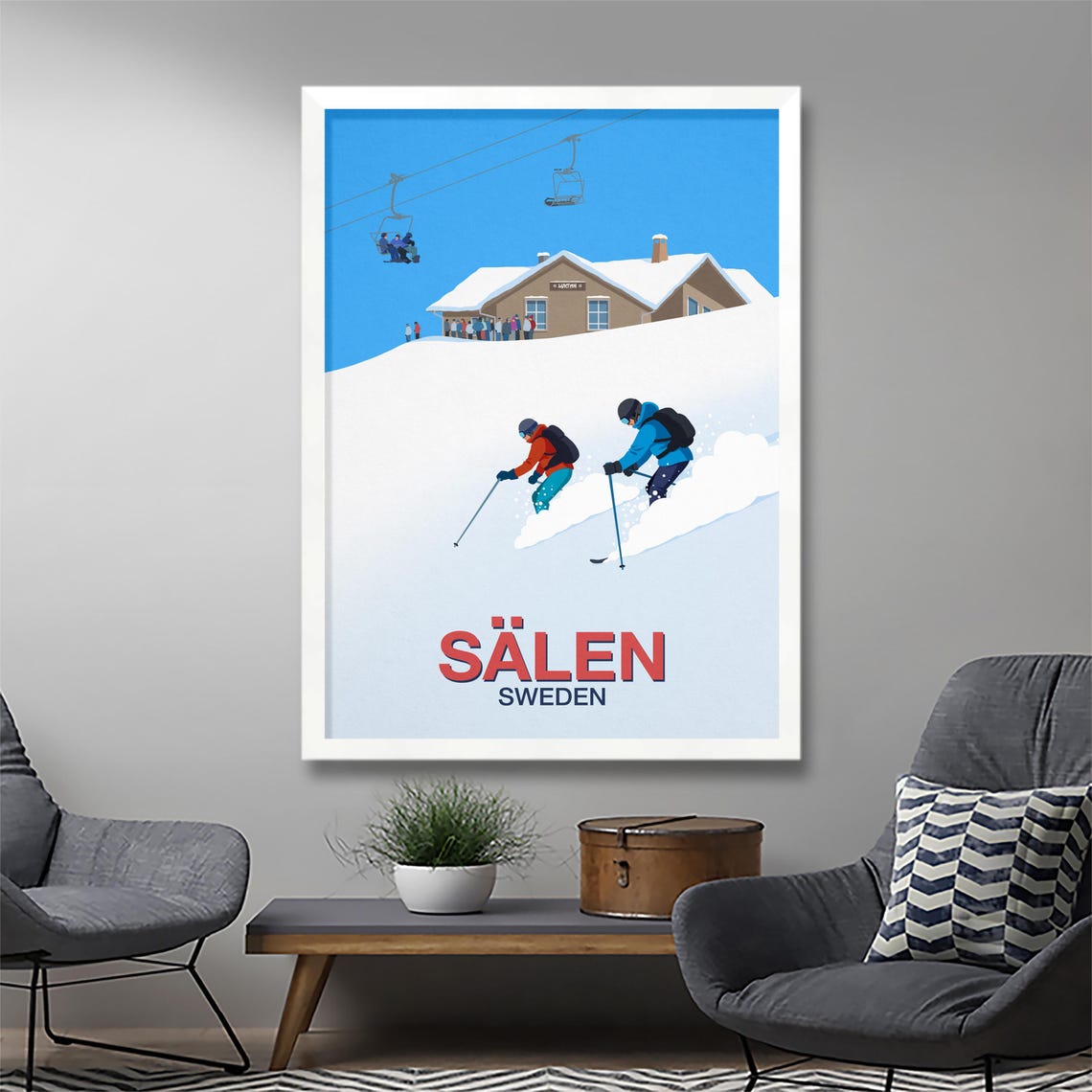 Salen Ski Poster Ski Resort Poster Ski Print Ski Poster Salen Ski Resort Print Salen Ski Print Salen Ski Resort Salen Salen Poster - Image 2