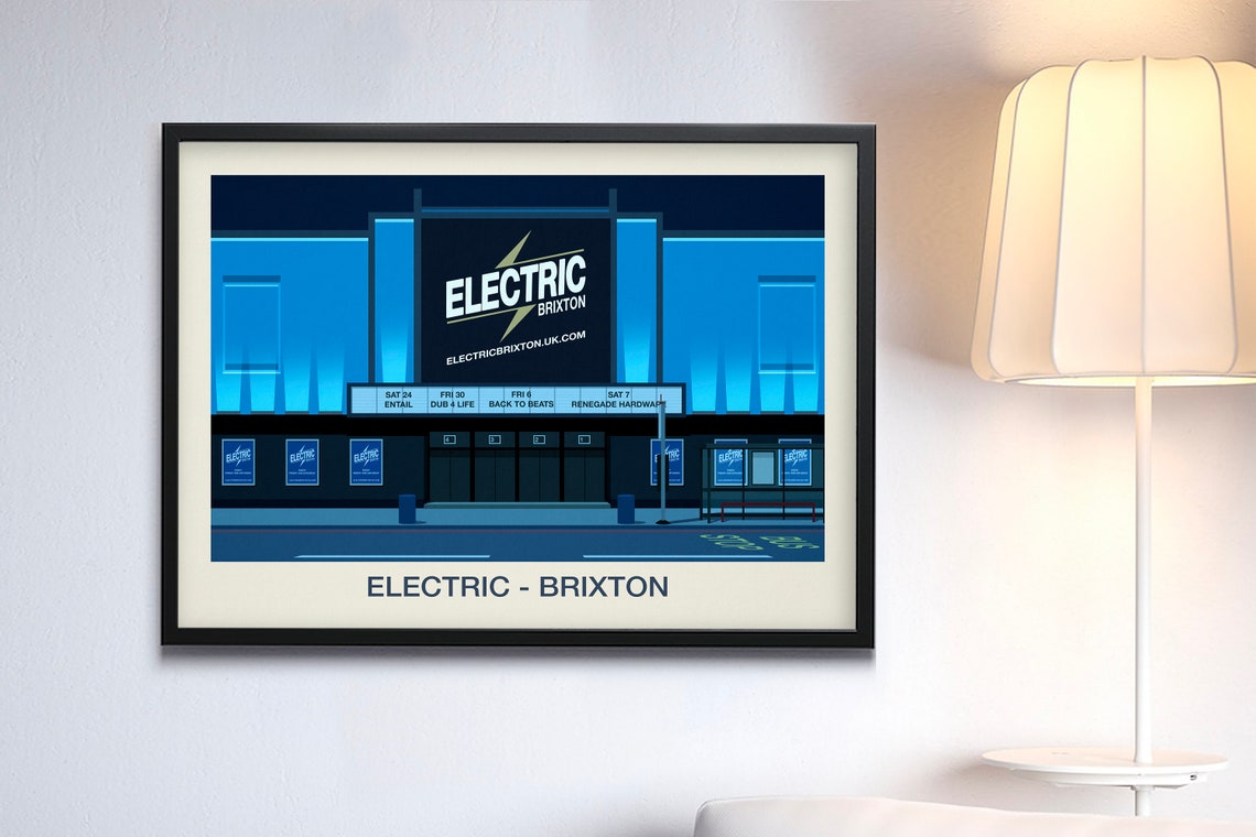 Electric Brixton Nightclub Poster Lightning Logo Marquee Venue Art - Image 3