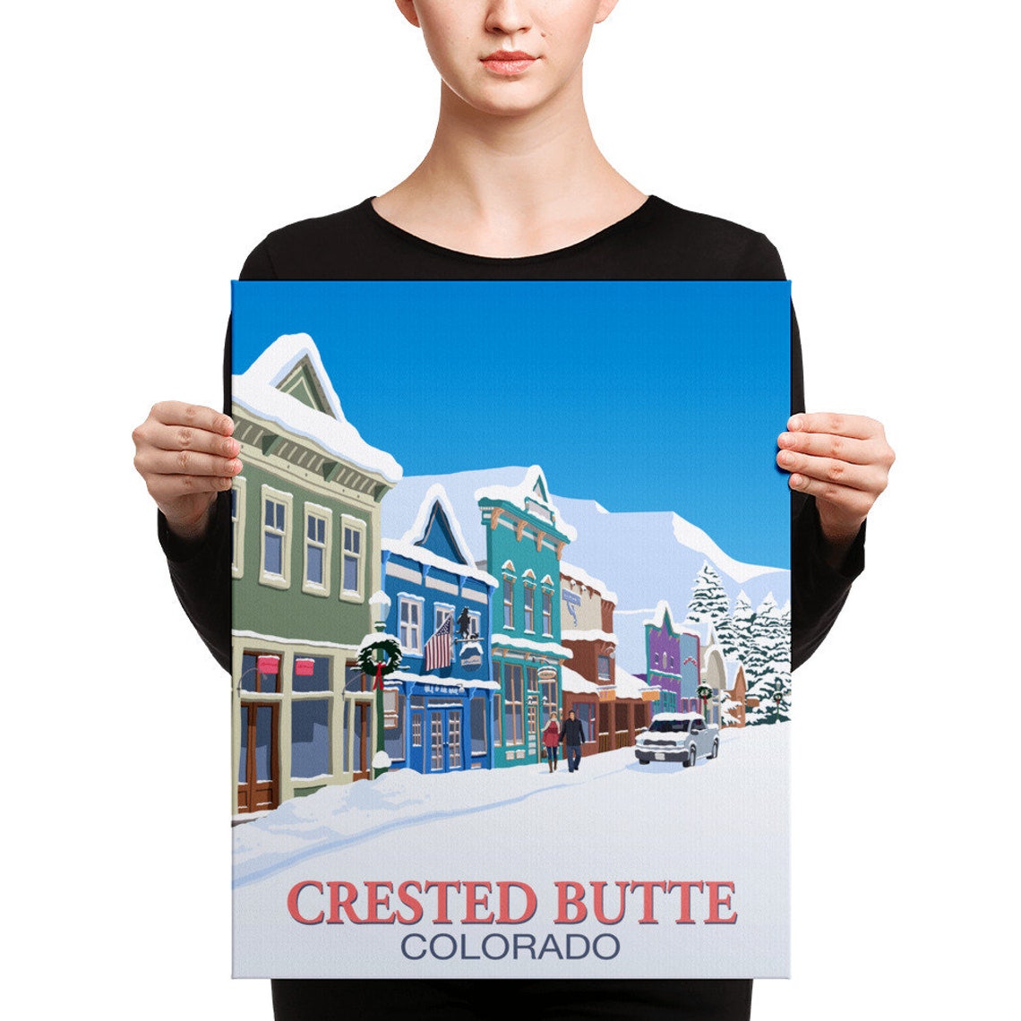 Crested Butte Colorado Snowy Main Street Victorian Town Winter Poster - Image 4