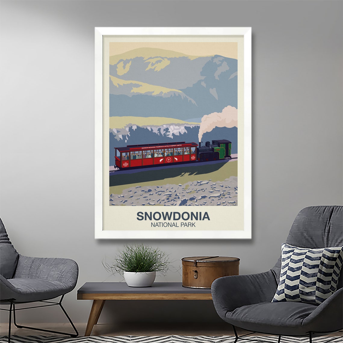 Snowdonia National Park Vintage Steam Train Mountain Railway Poster - Image 2
