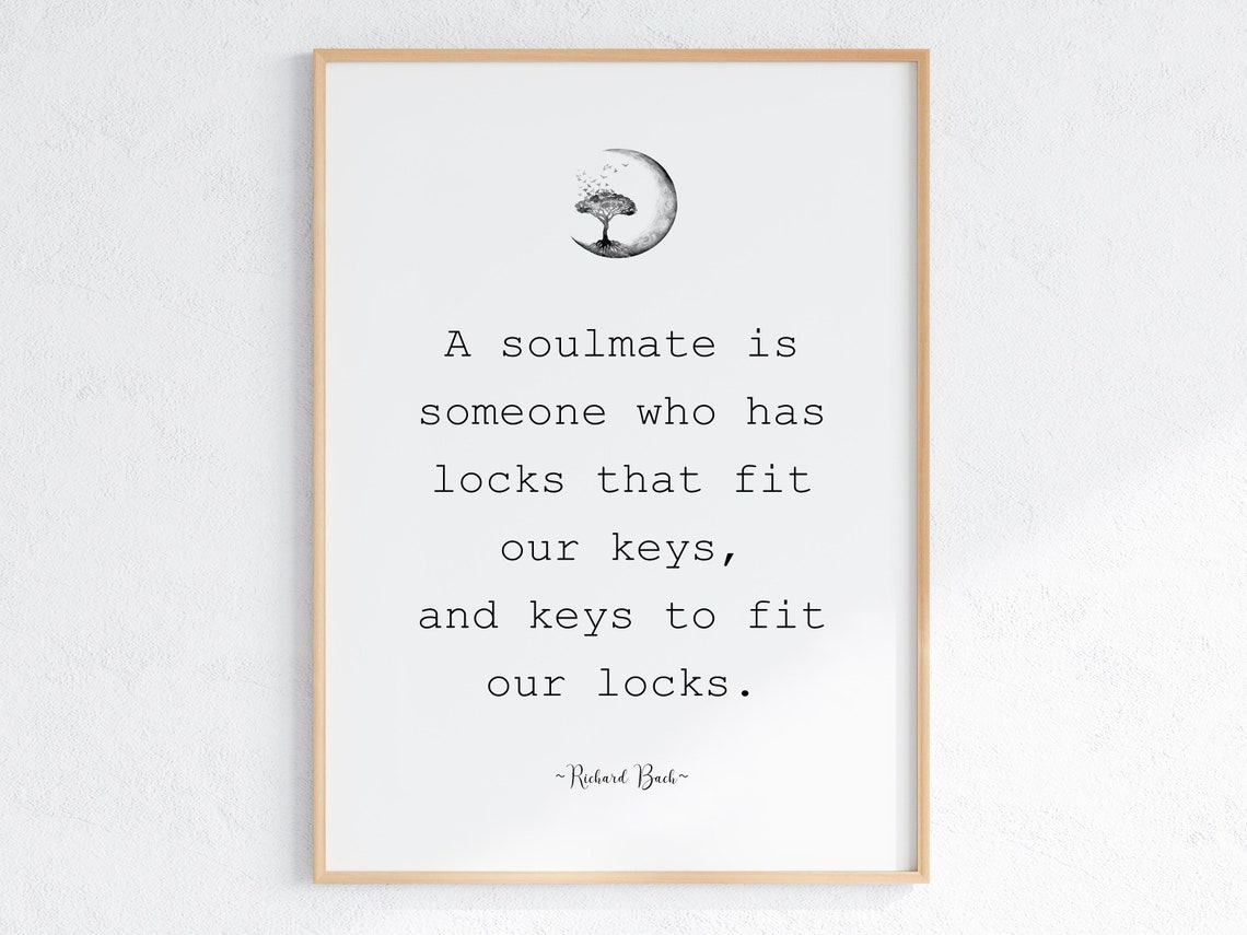 Richard Bach Soulmate Locks And Keys Love Quote Minimalist Poster