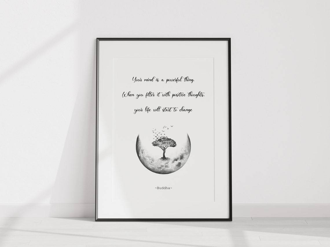 Your Mind Is Powerful Positive Thoughts Buddha Wisdom Quote Poster - Image 2