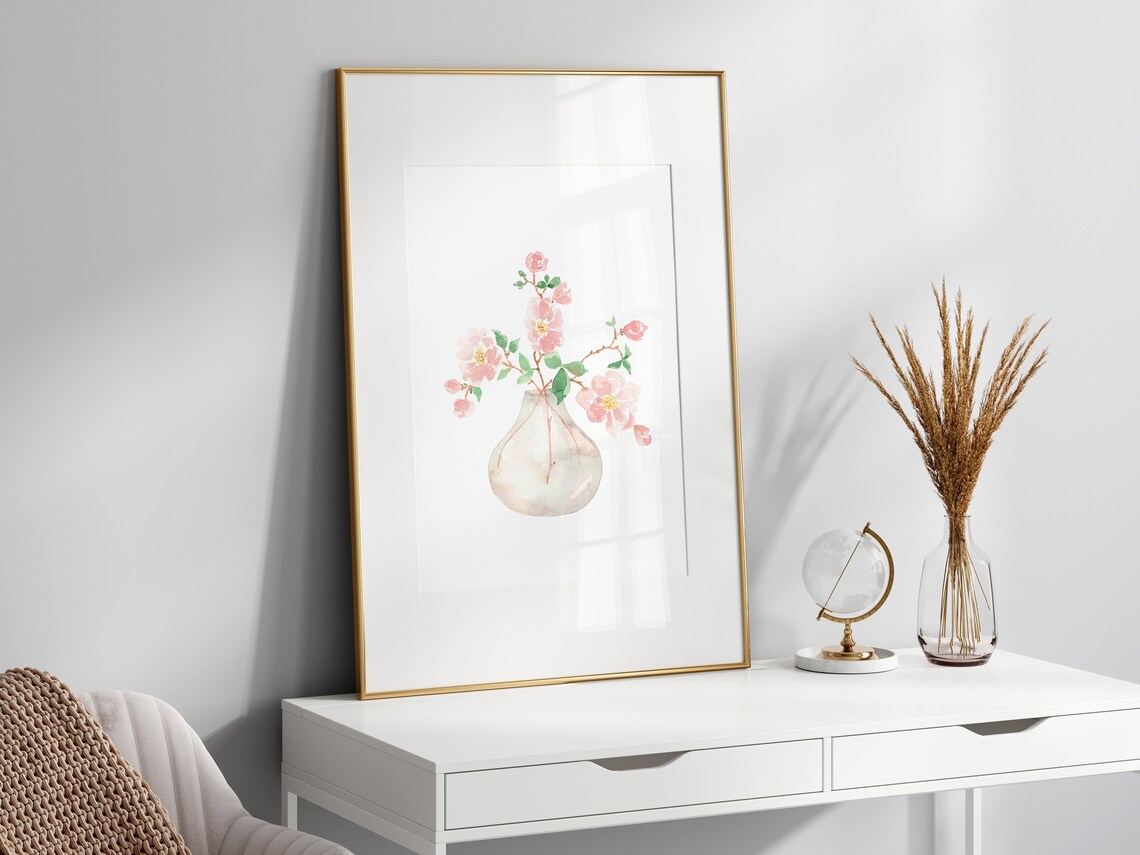 Flowers In Vase Watercolor Art Print, Floral Bouquet - Image 3