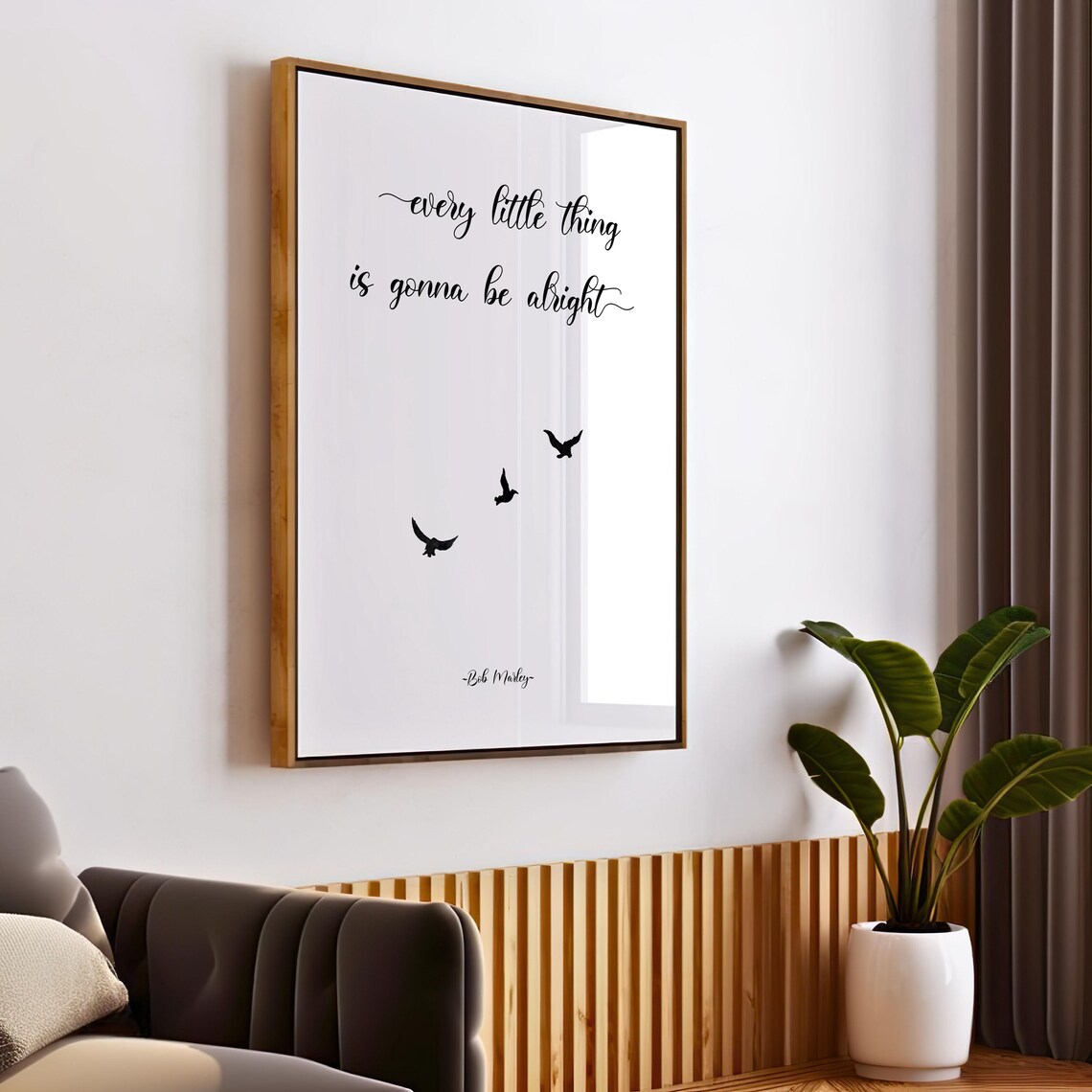 Bob Marley Quote Positive Poster, Three Little Birds - Image 2