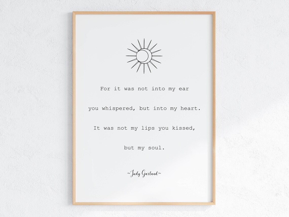 Judy Garland Into My Heart Into My Soul Love Quote Vintage Poster