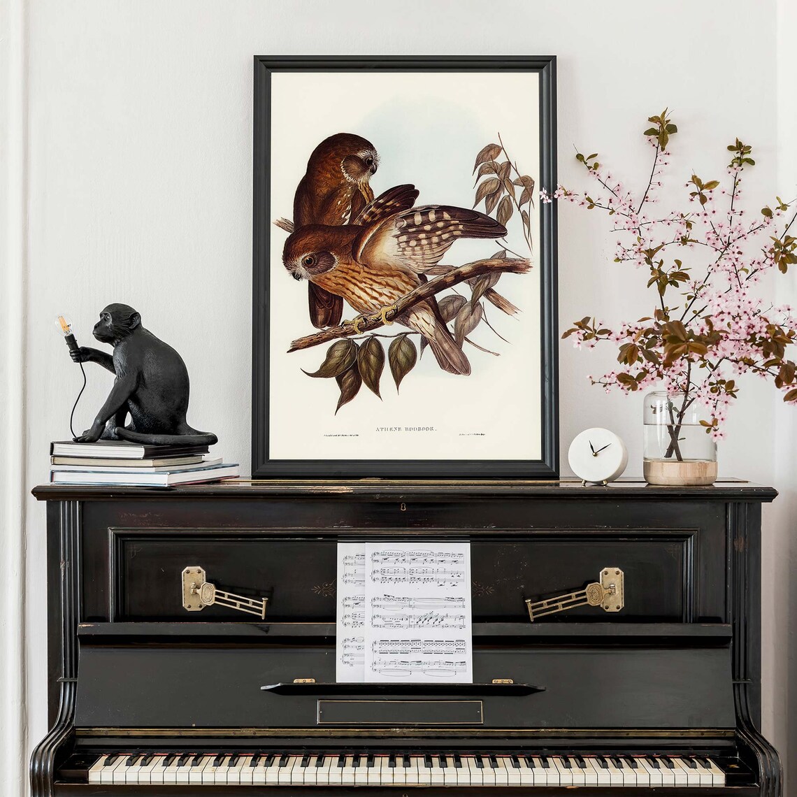 John Gould Southern Boobook Owls Perched On Branch Australia Poster - Image 2