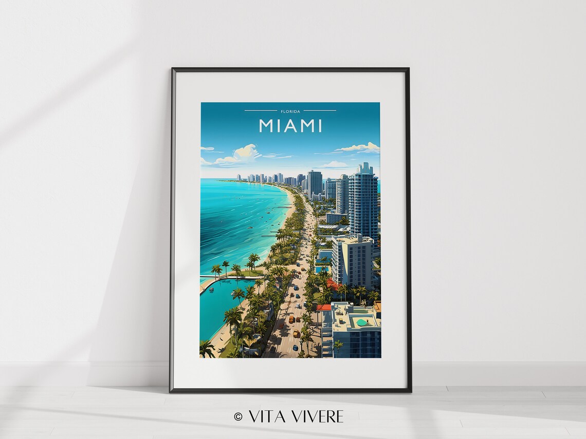 Miami Travel Poster, Florida Travel Wall Art - Image 2