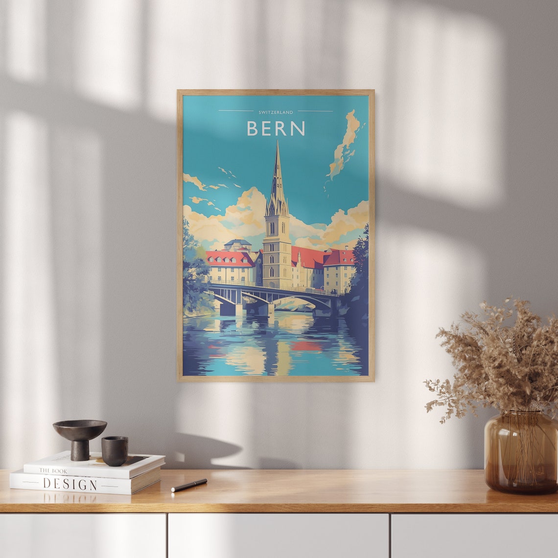 Bern Switzerland Cathedral Spire Old Town River Travel Poster - Image 5